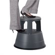 Costway Contemporary PP Rolling Step Stool with Non-Slip Platform in Gray