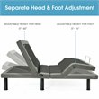 Costway Polyester Adjustable Massage Queen Bed Base in Black and Gray