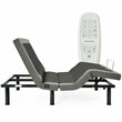 Costway Polyester Adjustable Massage Queen Bed Base in Black and Gray
