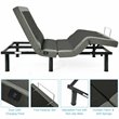 Costway Polyester Adjustable Massage Queen Bed Base in Black and Gray