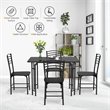 Costway 5-piece Contemporary PVC and MDF Dining Set with Metal Legs in Black