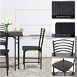 Costway 5-piece Contemporary PVC and MDF Dining Set with Metal Legs in Black