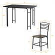 Costway 5-piece Contemporary PVC and MDF Dining Set with Metal Legs in Black