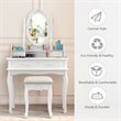 Costway MDF Vanity Makeup Dressing Table Set with Jewelry Storage Stool in White