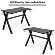 Costway Contemporary MDF and Steel Computer Desk with Cup Holder in Black
