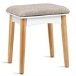 Costway MDF and Pine Wood Vanity Table Set with Cushioned Stool in White