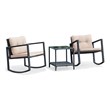 Costway 3-piece Patio Conversation Set with Cushioned Sofa in Beige