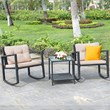 Costway 3-piece Patio Conversation Set with Cushioned Sofa in Beige