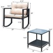 Costway 3-piece Patio Conversation Set with Cushioned Sofa in Beige