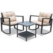 Costway 3-piece Patio Conversation Set with Cushioned Sofa in Beige