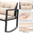 Costway 3-piece Patio Conversation Set with Cushioned Sofa in Beige