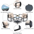 Costway 3-piece Patio Conversation Set with Cushioned Sofa in Beige
