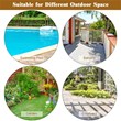 Costway 3-piece Patio Conversation Set with Cushioned Sofa in Beige