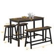 Costway 4-piece Counter Height Table Set with Bench & 2 Stools in Taupe Brown
