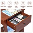 Costway Particle Board End Side Table with Drawer and Storage Shelf in Brown