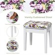 Costway MDF and Wood Vanity Dressing Table Set with 7 Compartments in White