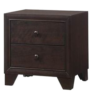 Costway 2-drawer Contemporary MDF and Rubber Wood Side Table in Reddish Brown