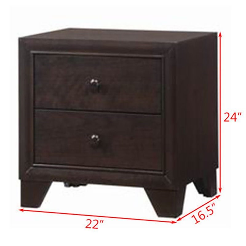 Costway 2-drawer Contemporary MDF and Rubber Wood Side Table in Reddish Brown