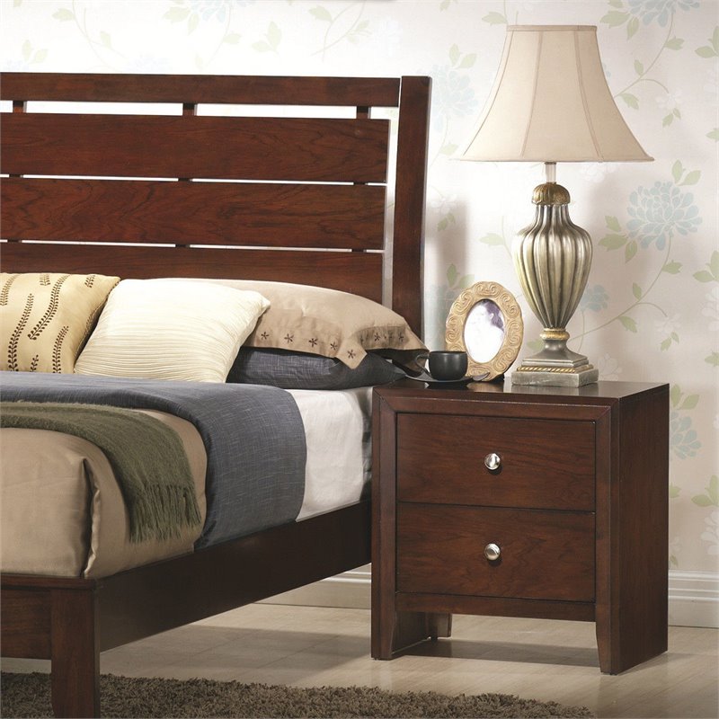 Costway 2-drawer Contemporary MDF and Rubber Wood Side Table in Brown