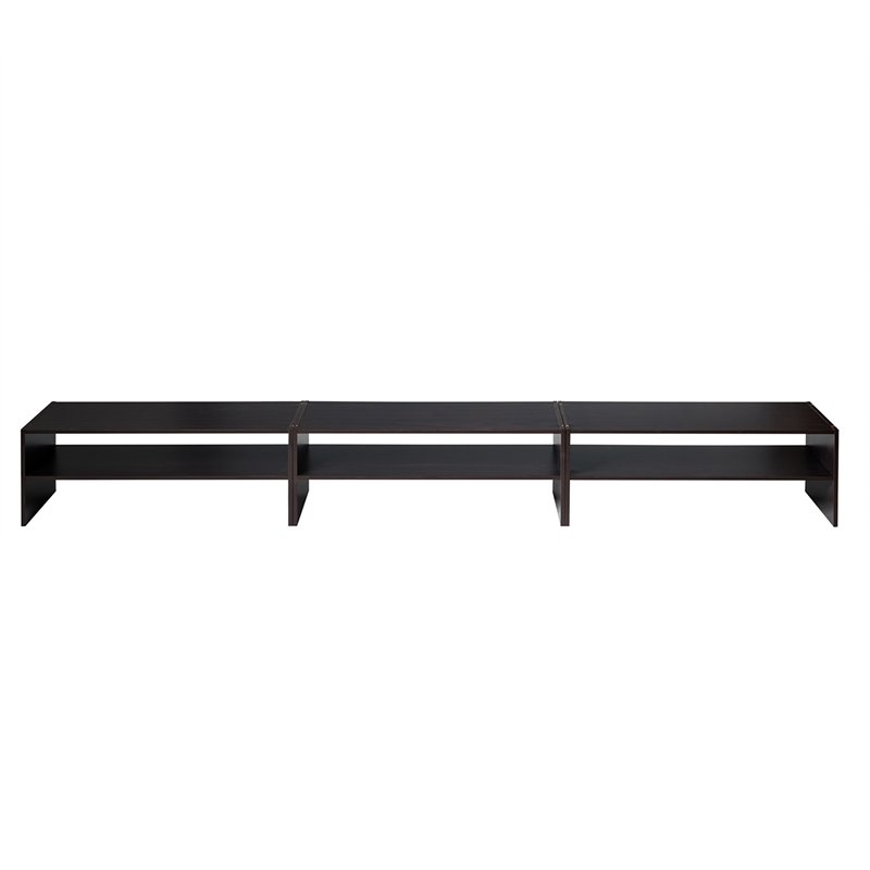 Costway 3-piece MDF Stackable Shoe Rack with 2-tier Storage Shelf in Brown