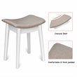 Costway Contemporary MDF and Wood Vanity Dressing Table Set with Stool in White