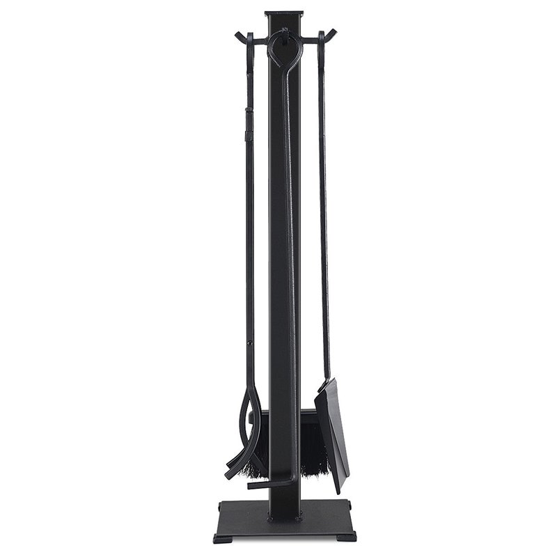 Costway 5-piece Contemporary Solid Steel Fireplace Tool Set in Black