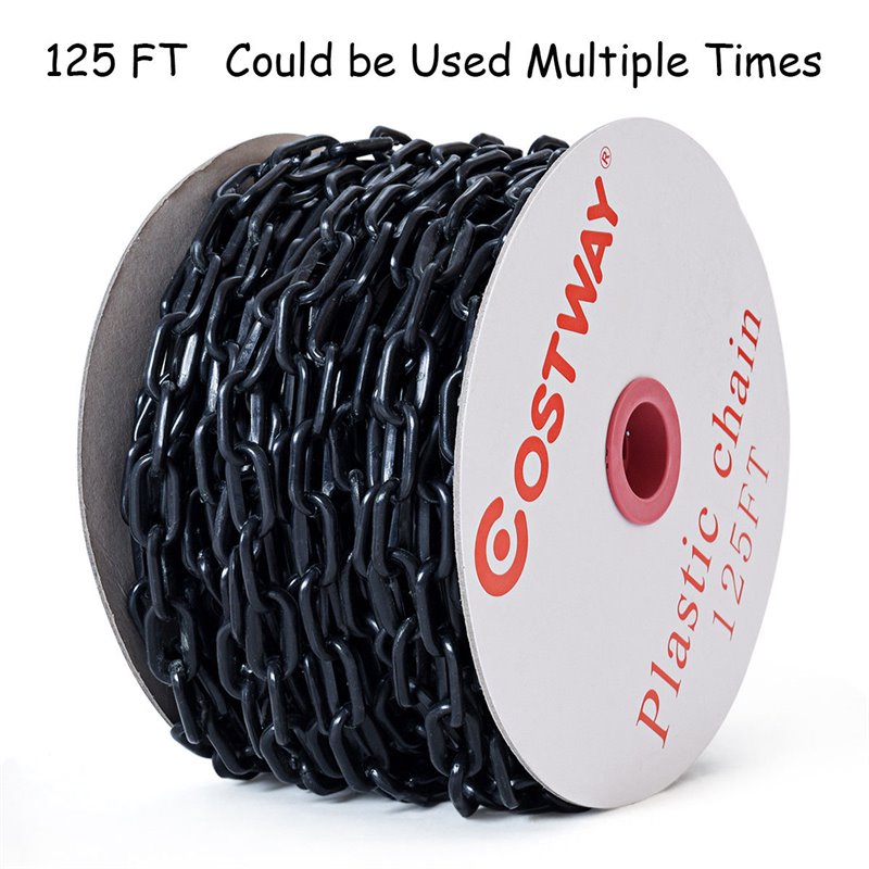 Costway Plastic Chain with Endless Applications For Crowd Control in Black