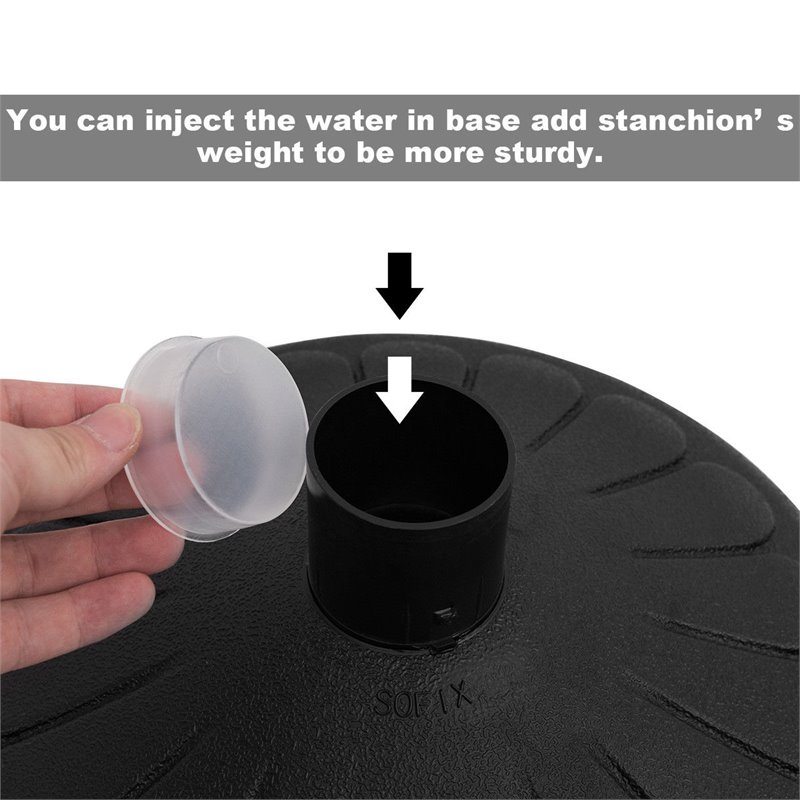 Costway Plastic Stanchions with 5 C-Hooks Chains in Black (Set of 6)