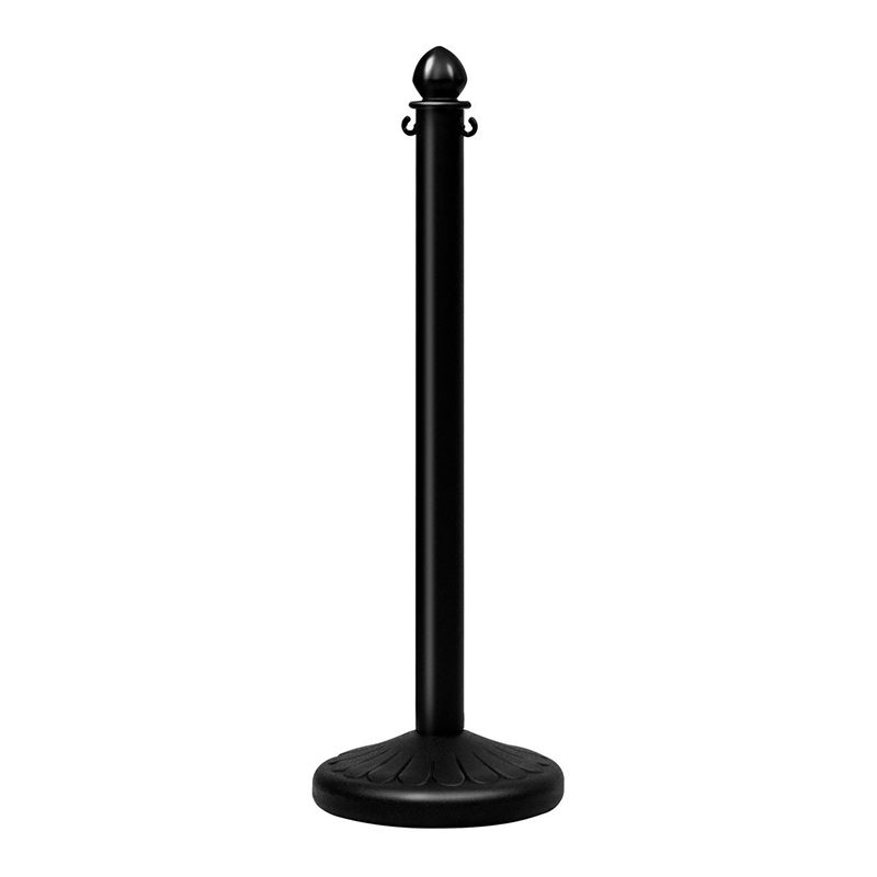 Costway Plastic Stanchions with 5 C-Hooks Chains in Black (Set of 6)