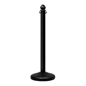 Costway Plastic Stanchions with 5 C-Hooks Chains in Black (Set of 6)