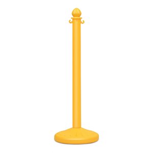 Costway Plastic Stanchions with 5 C-Hooks Chains in Yellow (Set of 6)
