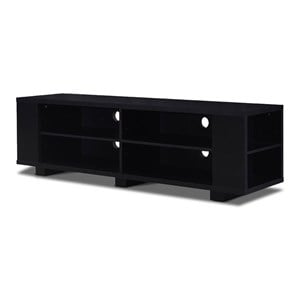 Costway TV Stand Console for TVs up to 59&quot with Adjustable Shelf in Black
