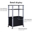 Costway Contemporary Iron Microwave Oven Rack with 3 Shelves in Black