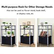 Costway Contemporary Iron Microwave Oven Rack with 3 Shelves in Black
