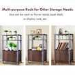 Costway Contemporary Iron Microwave Oven Rack with 3 Shelves in Brown