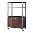 Costway Contemporary Iron Microwave Oven Rack with 3 Shelves in Brown