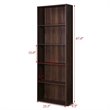 Costway 5-Shelf MDF Veneer Multi-Functional Storage Bookcase in Walnut