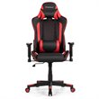 Costway PU Metal Massage Gaming Chair with Lumbar Support & Headrest in Red