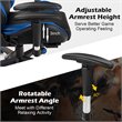 Costway PU and Metal Swivel Massage Gaming Chair with Footrest in Blue