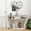 Costway 3-tier Contemporary MDF Console Table with Drawer in Gray