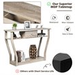 Costway 3-tier Contemporary MDF Console Table with Drawer in Gray