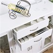 Costway Contemporary Density Board Buffet with Glass Door Drawers in White