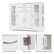Costway Contemporary Density Board Buffet with Glass Door Drawers in White