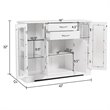 Costway Contemporary Density Board Buffet with Glass Door Drawers in White