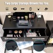 Costway MDF Vanity Makeup Dressing Set with 8 Dimmable Bulbs Mirror in Black