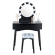 Costway MDF Vanity Makeup Dressing Set with 8 Dimmable Bulbs Mirror in Black