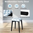 Costway MDF Vanity Makeup Dressing Set with 8 Dimmable Bulbs Mirror in Black