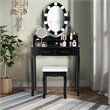 Costway Contemporary P2 MDF Vanity Dressing Table Set with 4 Drawers in Black