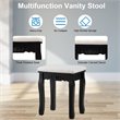 Costway Contemporary P2 MDF Vanity Dressing Table Set with 4 Drawers in Black