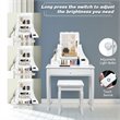 Costway Contemporary MDF and Pine Vanity Table Set with 3 Drawers in White